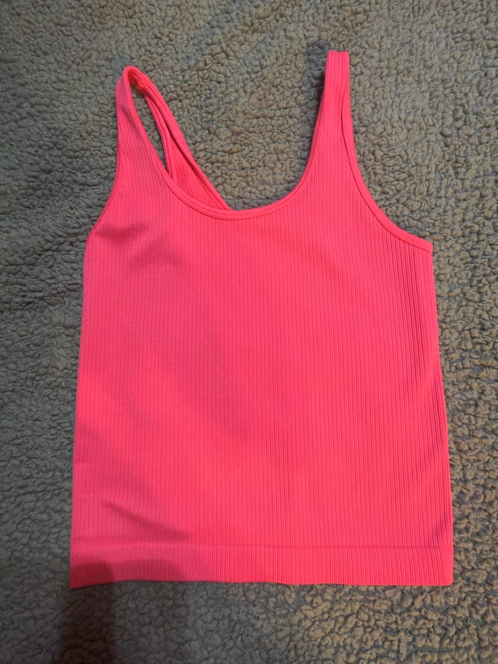 a new day Hot Pink Ribbed Crop Tank Top